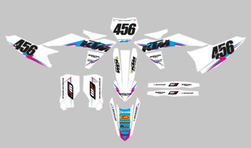 kit deco ktm-retro-white-semi-personnalise